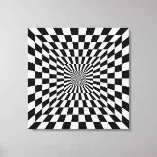 Toile échiquier d'illusion optique