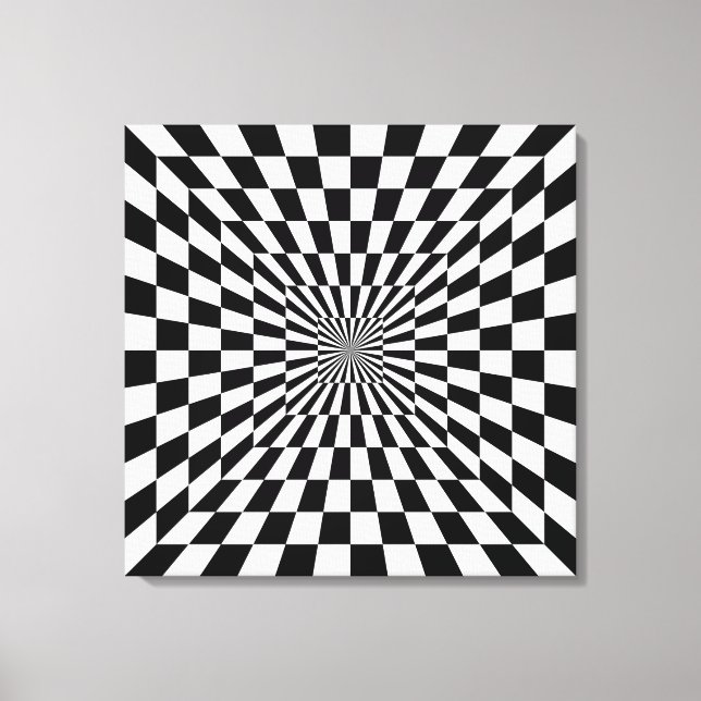 Toile échiquier d'illusion optique (Recto)