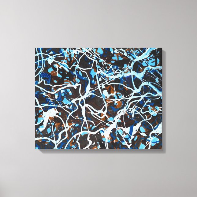 Toile ÉCLABOUSSURE COLORÉE LXXIII - Peinture gestuelle - (Recto)