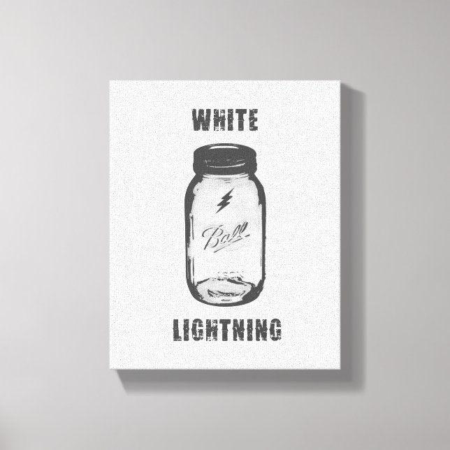 Toile "Éclair Blanc" Moonshine Jar Canvas Art (Recto)