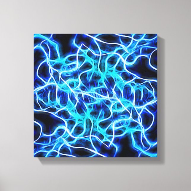 Toile Éclair électrique néon bleu Tesla Coil (Recto)