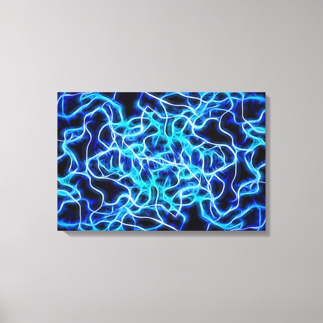 Toile Éclair électrique néon bleu Tesla Coil (Recto)