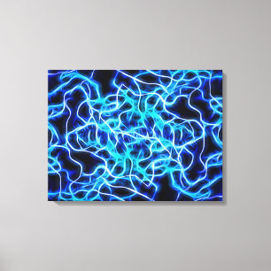 Toile Éclair électrique néon bleu Tesla Coil