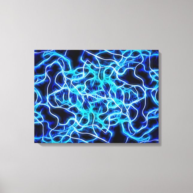 Toile Éclair électrique néon bleu Tesla Coil (Recto)