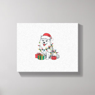 Toile Éclairage de Noël chapeau américain Esquimau Chien