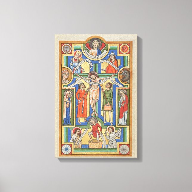 Toile Éclairage médiéval crucifié Jésus (Recto)