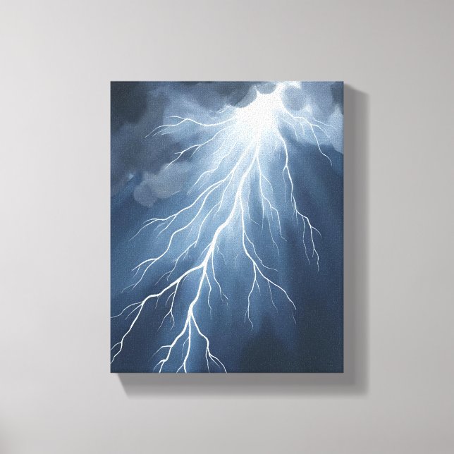 Toile Éclairs | Aquarelle de ciel orageux (Recto)