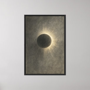 Toile Eclipse silencieuse - Argent et Ash Abstrait