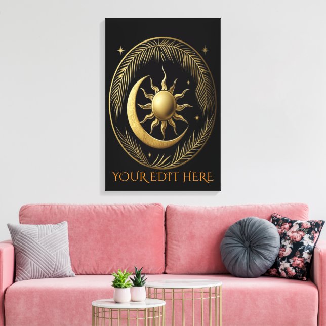Toile Éclipse solaire éternelle et feuille de palmier do (Insitu(Salon))