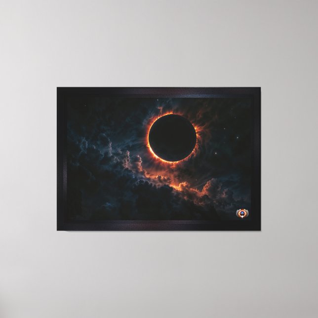 Toile Éclipse solaire qui inspire Awe AI Art de Xzendor7 (Recto)