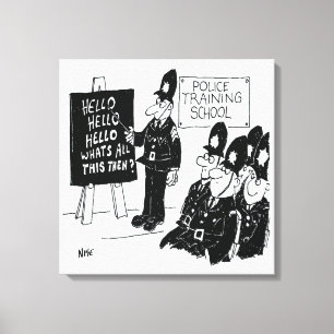 Toile École de formation de la police. Illustration drôl