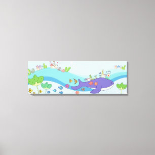 Toile École des poissons nageant dans la ville