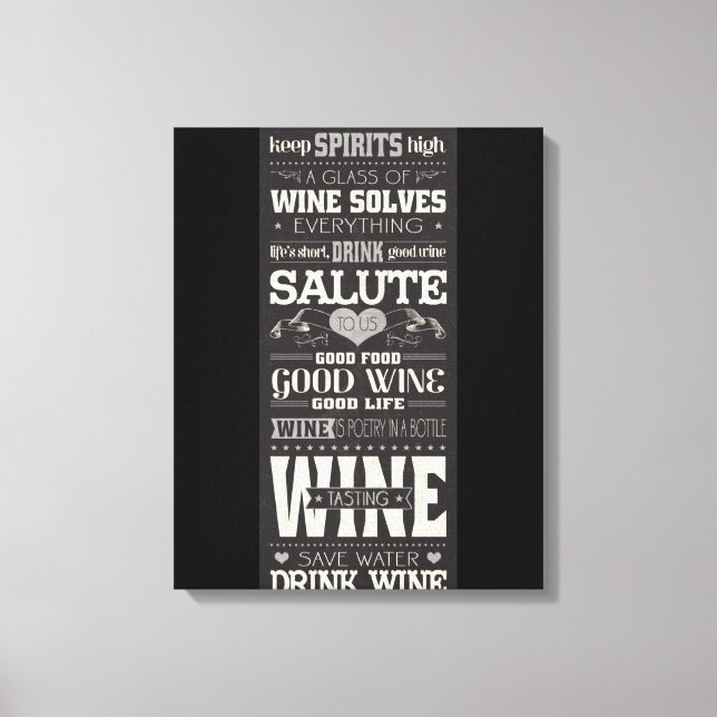 Toile Économisez de l'eau Boire du vin (Recto)