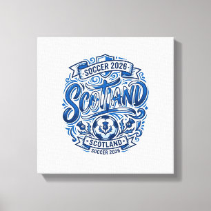Toile Écosse Football 2026 Football Gras Pays Typographi