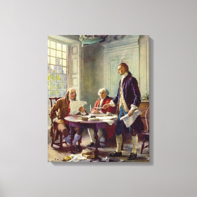 Toile Écriture de la Déclaration d'indépendance 1776 (Recto)