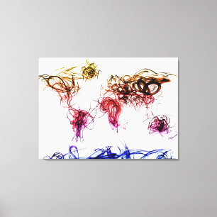 Toile Écriture de lumière de carte du monde