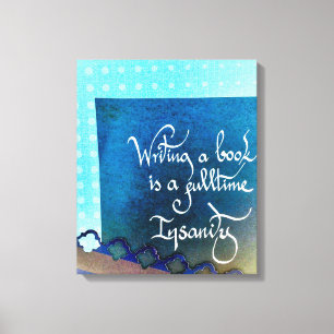 Toile Ecriture d'un livre auteur manifeste vibes bleues