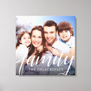 Toile Écriture manuscrite de photos de famille personnal