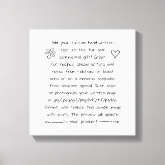 Toile écriture personnalisée