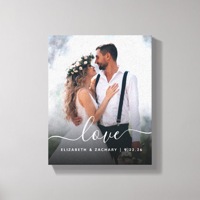 Toile Écriture personnalisée de mariage amour blanc (Recto)