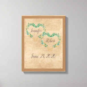 Toile Écriture Romantique Rustique Mariage