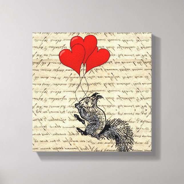 Toile Écureuil et ballons cardiaques (Recto)