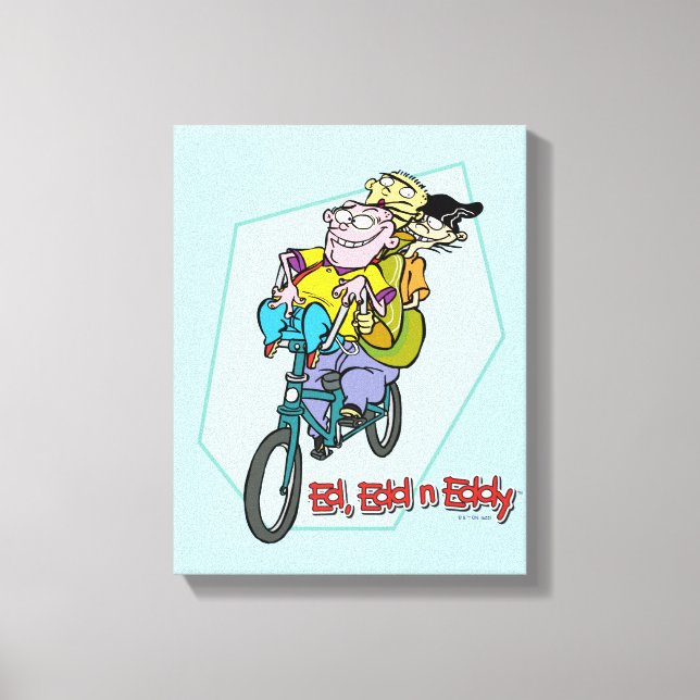 Toile Ed, Edd, n Eddy sur un vélo (Recto)