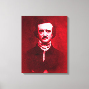 Toile Edgar Allan Poe en rouge