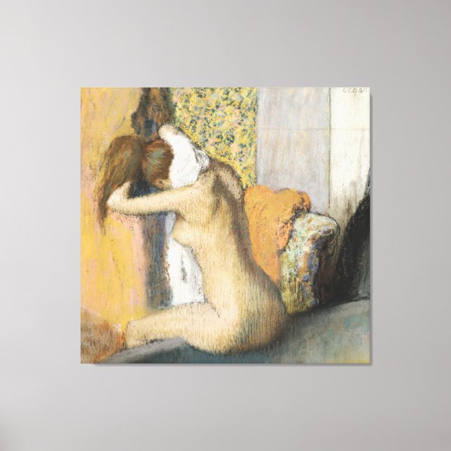 Toile Edgar Degas | Après le bain, femme Sécher le cou (Recto)