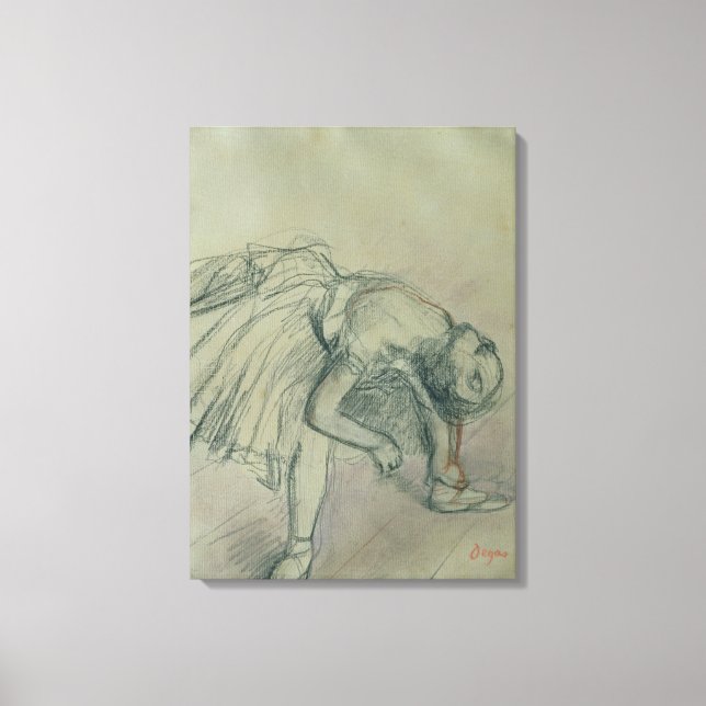 Toile Edgar Degas | Dancer Fixing her Slipper, c.1865 (Recto)