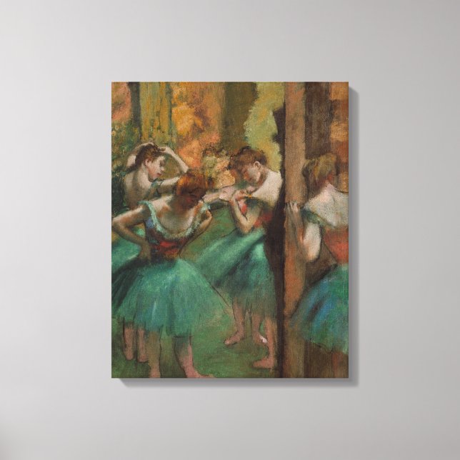 Toile Edgar Degas Danseuses Rose et Vert  (Recto)