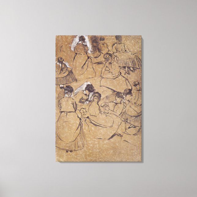 Toile Edgar Degas | Douze études sur les femmes en costu (Recto)