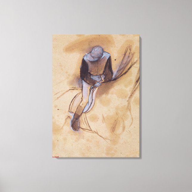 Toile Edgar Degas | Jockey flexed forward standing (Recto)