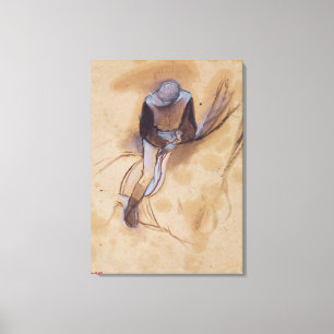 Toile Edgar Degas Jockey flexed forward standing