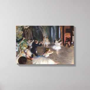 Toile Edgar Degas - La répétition de ballet sur scène