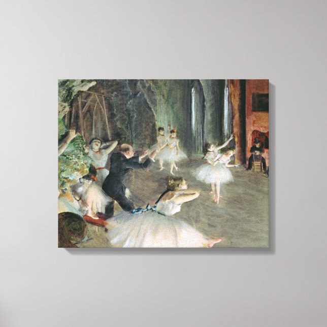 Toile Edgar Degas | La répétition du ballet sur scène (Recto)