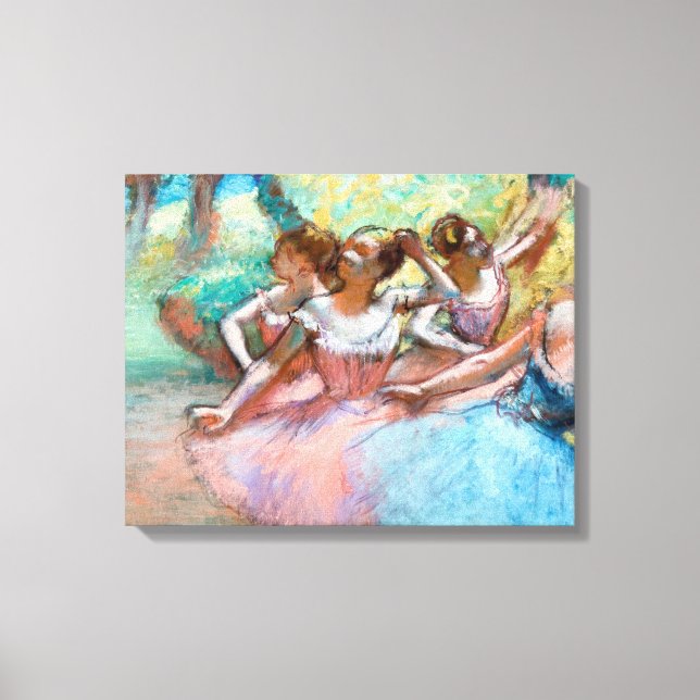 Toile Edgar Degas - Quatre Ballerinas sur scène (Recto)