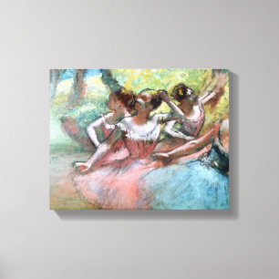Toile Edgar Degas quatre ballerines sur l'étape
