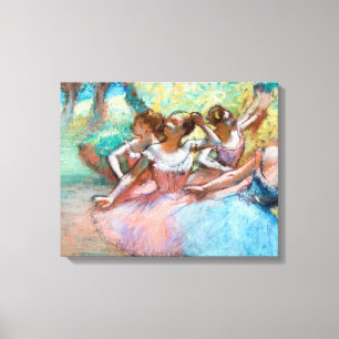 Toile Edgar Degas - Quatre ballerines sur scène