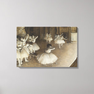 Toile Edgar Degas - Répétition de ballet sur scène