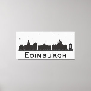 Toile Edimbourg Écosse   Skyline noir et blanc