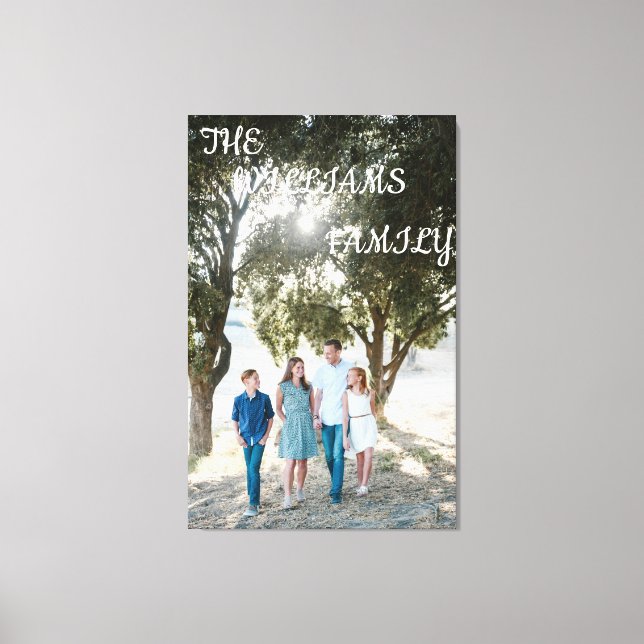 Toile Editable Family Photo Stretched Canvas Print (Recto)