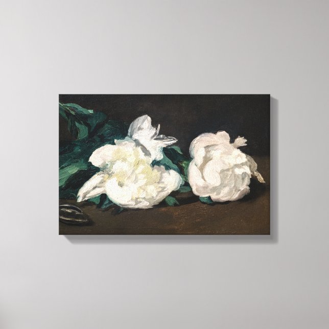 Toile Edouard Manet - Branche de pivoines blanches, séca (Recto)
