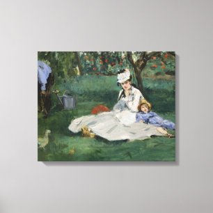 Toile Edouard Manet - La Famille Monet dans son jardin