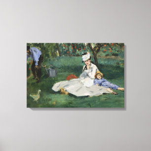 Toile Edouard Manet - La Famille Monet dans son jardin
