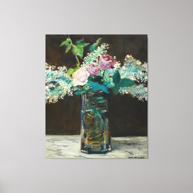 Toile Edouard Manet Vase de Lilacs blancs et Rose (Recto)