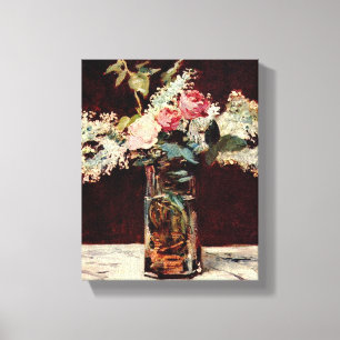 Toile Edouard Manet Vase de Lilacs blancs et Rose