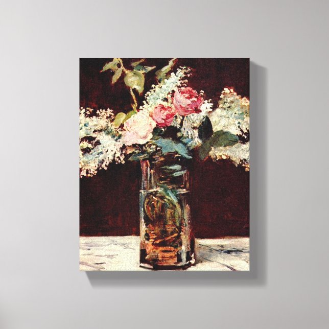 Toile Edouard Manet Vase de Lilacs blancs et Rose (Recto)
