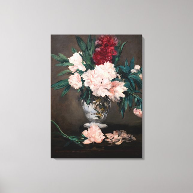 Toile Edouard Manet - Vase de pivoines sur petit piédest (Recto)