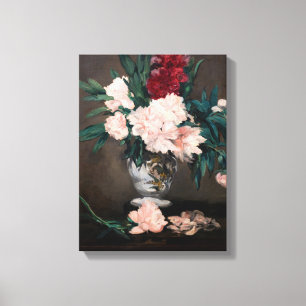 Toile Edouard Manet - Vase de pivoines sur petit piedest